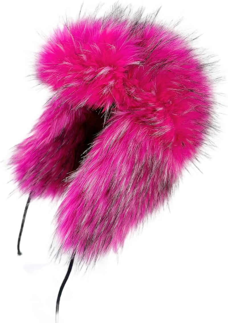 YFJNV Y2K Faux Fur Russian Hat, Soft, Warm Winter Trapper Hat with Earmuffs for Men and Women - Image 4